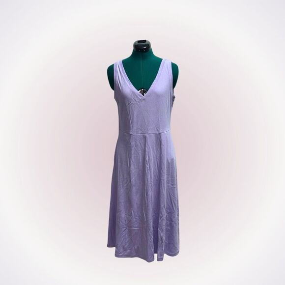 A New Day Lilac Purple Ribbed Summer Midi Dress | Sz L - Picture 1 of 7